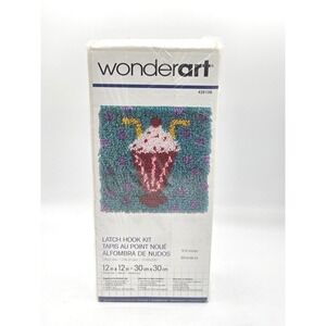 Wonderart Latch Hook Kit 426108 Milkshake Design 12x12 Inch New Sealed